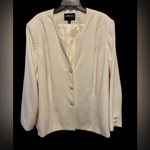 Sag harbor women’s sequenced embellished suit blazer jacket size 28X old money